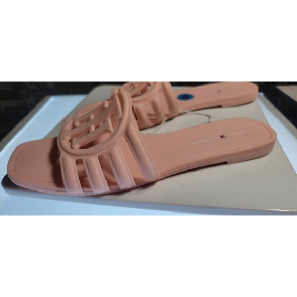 Tommy Hilfiger Women’s Logo Jelly Slide Sandals Pink Size 10 New - Picture 5 of 7